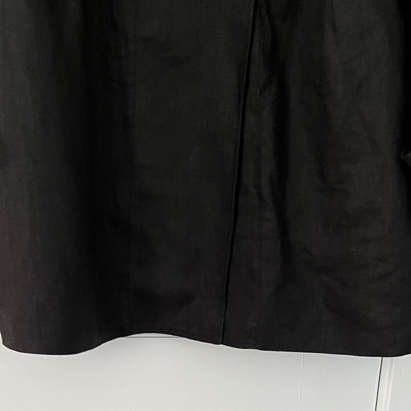 Sandro 100% Linen Black Double Breasted Swing Jacket Blazer 3/4 Sleeves Size XL - Picture 3 of 13